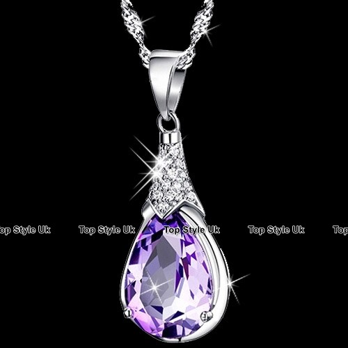 Silber halskette lila amethyst - silber,
