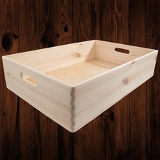 XLarge Holz flache Unterbett Spielzeug Aufbewahrungsbox / 60x40x13 cm / unlackierte Kiefer