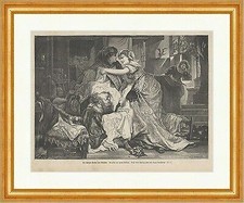 Die lustigen Weiber von Windsor Hanfstängl Makart Tücher Humor Holzstich E 17939