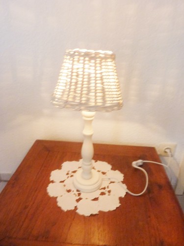 Tischlampe,Weidenschirm,weiß