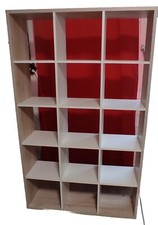 Fächer Regal Raumteiler Weiß/Buche