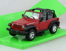 Jeep Wrangler Rubicon offen 2007 rot 1:24 Welly  Modellauto 