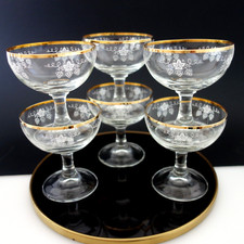 6 edle Vintage Sektschalen