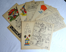 Lineare Malvorlagen aus Papier, ca. 1930er Jahre