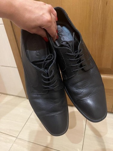 Men ecco heels black leather - heels,