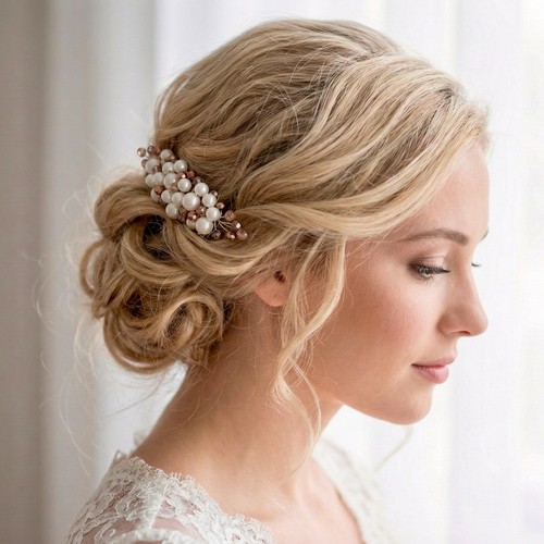 Braut haarkamm kristall perlen - kristall,