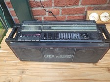 Hitachi TRK-7620E 3D BoomBox Radio Cassette Tape Boombox Ghettoblaster vintage