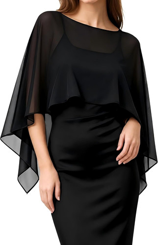 Damen chiffon cape - chiffon,