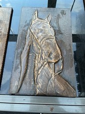 Bilder Kupferbelag Pferde- und Geisha-Motiv 3 Stück