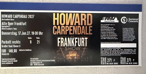 Ticket howard carpendale - howard,