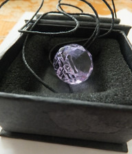 Rosenthal Halskette Diamant ein Hauch von Flieder Glasschmuck mit Band