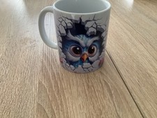 Tasse, Motiv, Eule, Kaffeetasse groß, 3D Effekt, lustig, 