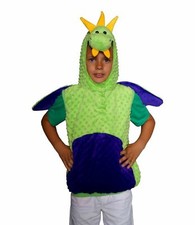 Drache Dinosaurier Karneval Kostüm Kinder Fasching 104 128 grün Halloween 3D