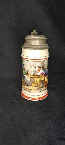 Alter bierkrug mit zinndeckel - alter,