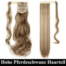 Täglich Haarteil Perücke Damen Echthaarverlängerungen Ein Tress Gelockt Gerade