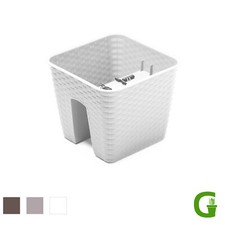 Rattan Balcony 28 cm Flower Bridge Geländer-Blumenkasten weiß