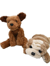 2 x TY Beanie Buddies Hund - Churchill Bulldogge Mops 1995 Vintage Plüschtier