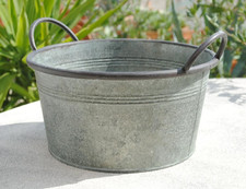 Zinkwanne,rund,antik-grün,Pflanzgefäß,28,5cm Durchmesser,Art118158