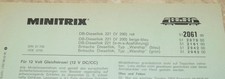 Minitrix 2061 2079 2161 Gebrauchsanweisung DB 221 Diesellok Englisch Deutsch +