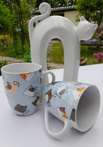 Katzentassen mit katzenfigur - mit,