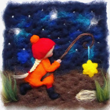 ♥WOLLBILD LATERNENMÄDCHEN