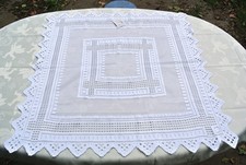 arsvita Spitzendecke Tischdecke Mitteldecke 80x80cm Weiß Spitze Landhaus Shabby