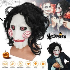 Halloween Saw Maske Horror Jigsaw Maske Clown Maske Latex Vollkopfmaske Cosplay