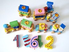 14-teiliger Geburtstagszug aus Holz (Weltbildverlag, gebraucht)