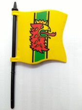 *Playmobil* Fahne, Flagge roter Drache auf gelbem Grund *Ritterburg 3123*