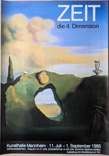 Poster Plakat - Zeit die 4. Dimension Surrealismus Salvador Dali Original - 1985