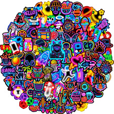 Aufkleber 100 Stück Cool Neon Sticker Set, Wasserfeste Vinyl Aufkleber, Sticker 