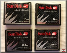 SanDisk Compact Flash CF-Card 16 32 64 128 256 MB SDCFB Industrial + Schutzhülle