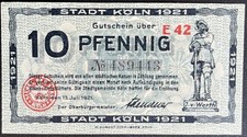 10 Pfennig Stadt Köln 1921