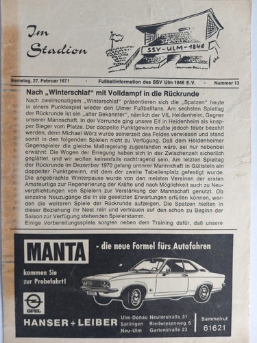 Fussball programm amateurliga - programm,
