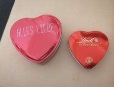 2 Herz Dosen Lindt und Alles Liebe /Sammlerdosen Aufbewahrungsbox Etc Zustand?