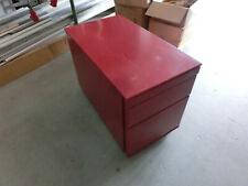 Rollcontainer Schreibtisch Unterschrank Büro Office 3 Schublade Akten rot