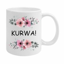 PREMIUM Spruchtasse KURWA! lustig beidseitig bedruckt [S41]