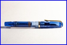 1960s SOENNECKEN "S"Blau transparenter Kolben Füller Demonstrator F Stahl Feder