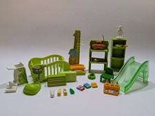 **Playmobil** Kind Bett Kinderzimmer Baby Spielzeug Hochstuhl Grün Rutsche