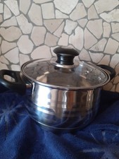 EDELSTAHLTOPF MIT GLASDECKEL GAS INDUKTION ELEKTRO GLASKERAMIKHERD  15 CM