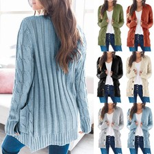 Damen V-Ausschnitt Strickjacke