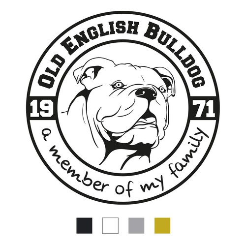 Old english bulldog - bulldog, aufkleber