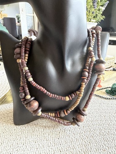 Reihige boho holzperlenkette - boho,