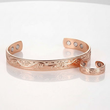 Premium Kupfer Armreif & Ring