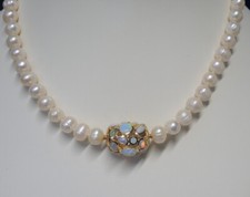 Wechselschließe aus 925/-Silber, goldplattiert mit Opal-Cabochons