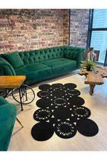 Schwarz Stroh Jute Strick