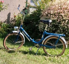 HWE Oldtimer Klapprad Mini Clip Fahrrad Faltrad blau Vintage Damen 1970 / 80er