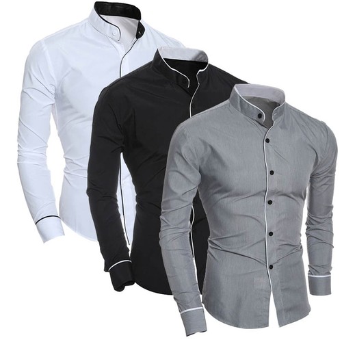 Herren slim classic hemd - herren, solid