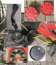 Rad-Deckel +Abdeckung innen, AchsHalter, Rasenmäher  CMI GoOn AlKo Orion 46+3546