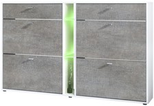 Schuhschrank Schuhkipper Schuh Regal Today Weiß - Hochglanz, Matt & Naturtöne